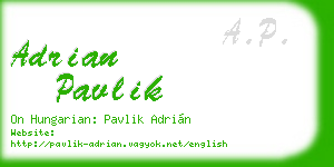 adrian pavlik business card