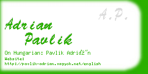 adrian pavlik business card